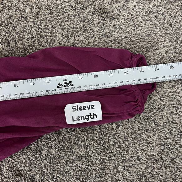 TORRID Women's 3X (3) Purple Rayon Slub Smocked Waist Peasant Flowy L/S Blouse - Picture 9 of 10